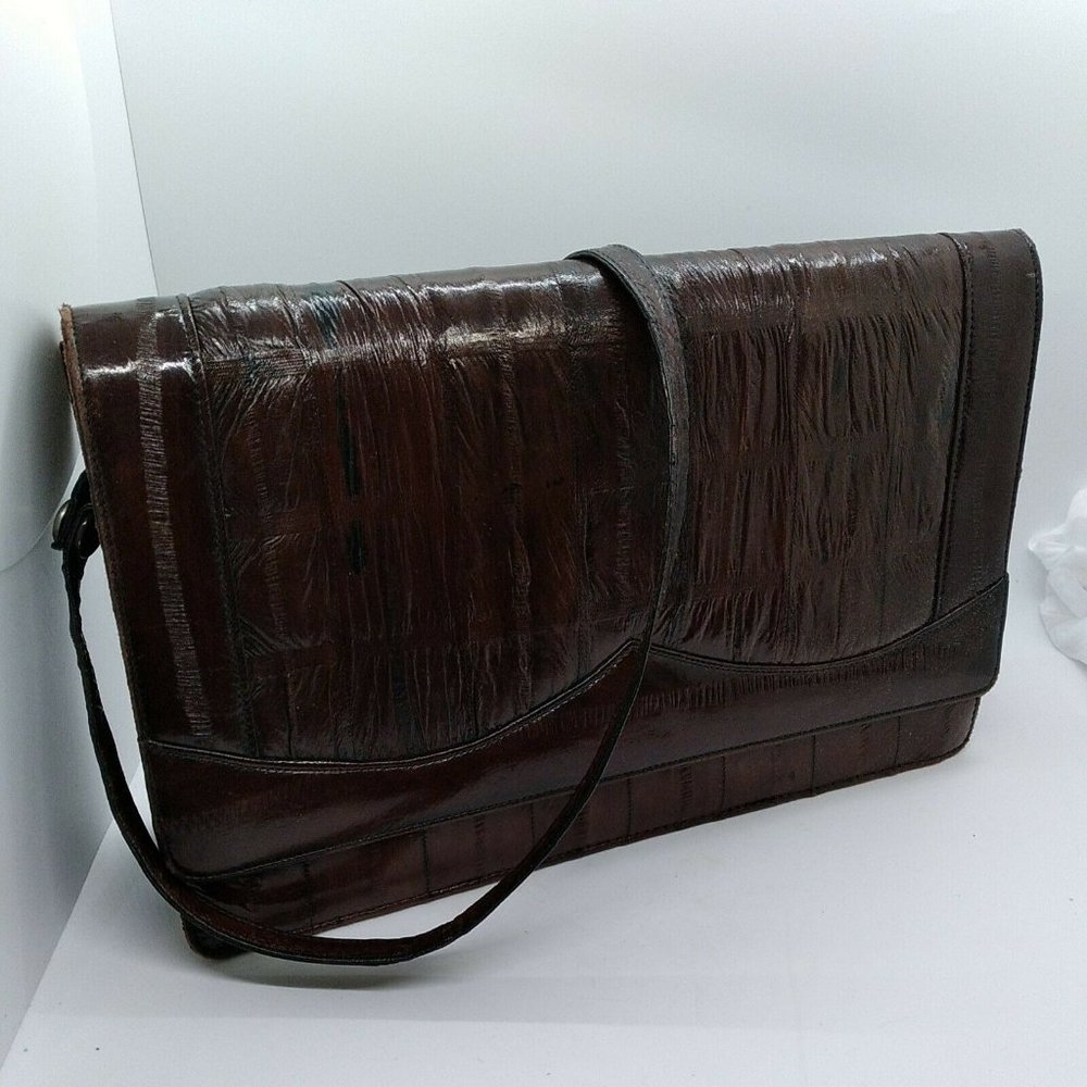 90s Eel Shoulder Bag Brown